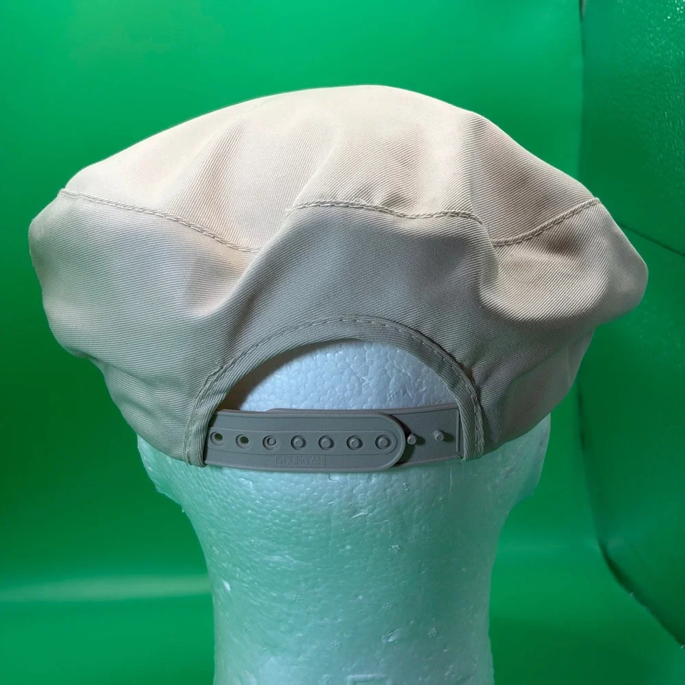 VTG Flat Cap Mens Adjustable News Boy Hat Tan Snapback Golf Driving Young Korea